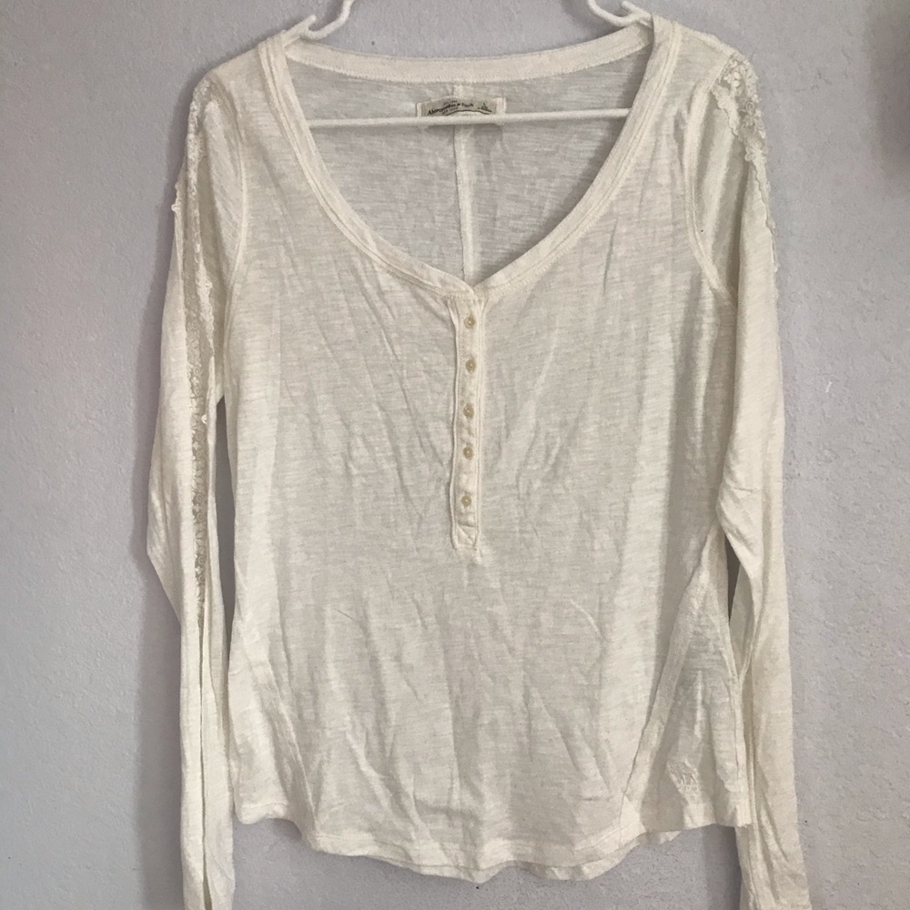 Abercrombie and Fitch large white long sleeve
